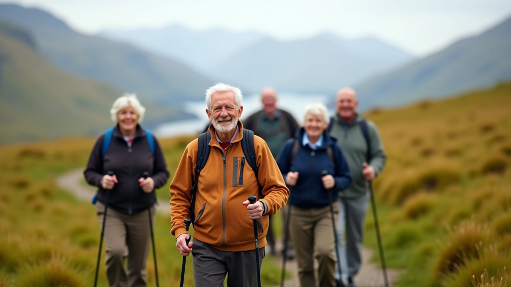 Small group hiking together outdoors