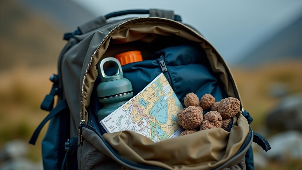 Properly packed hiking backpack with gear organized and visible inside