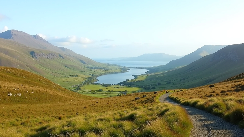 Open moorland landscape with distant mountains and valley views